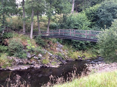 A bridge over a river near a rural location where Gillian provides live-in care.